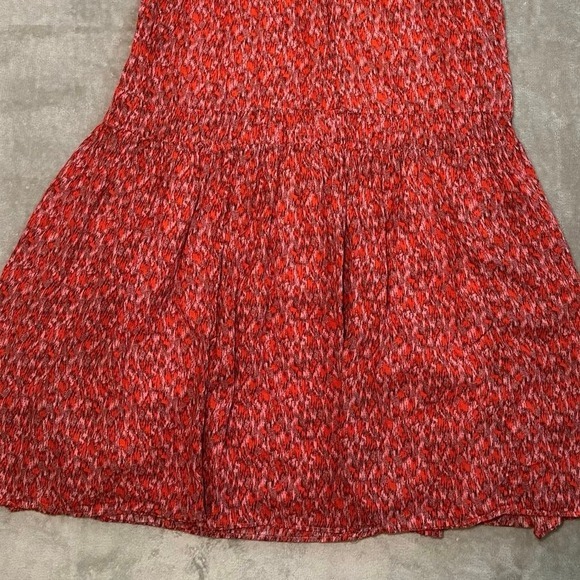 Joie Bondi Tiered Maxi Dress Women Size M Tea Rose Red Cottagecore Boho Coastal‎ - Picture 6 of 13